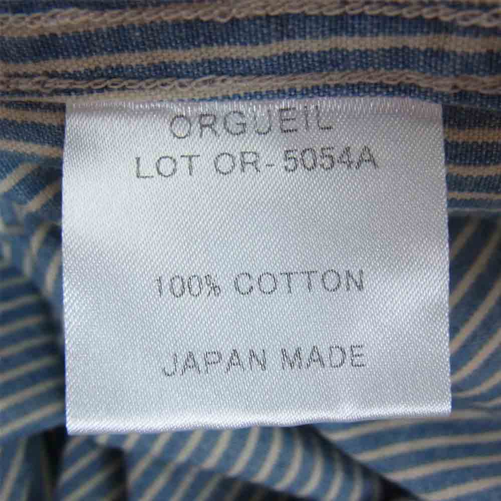 ORGUEIL オルゲイユ OR-5054A Short Sleeve Work ショート スリーブ ワーク ブルー系 オフホワイト系 38【美品】【中古】