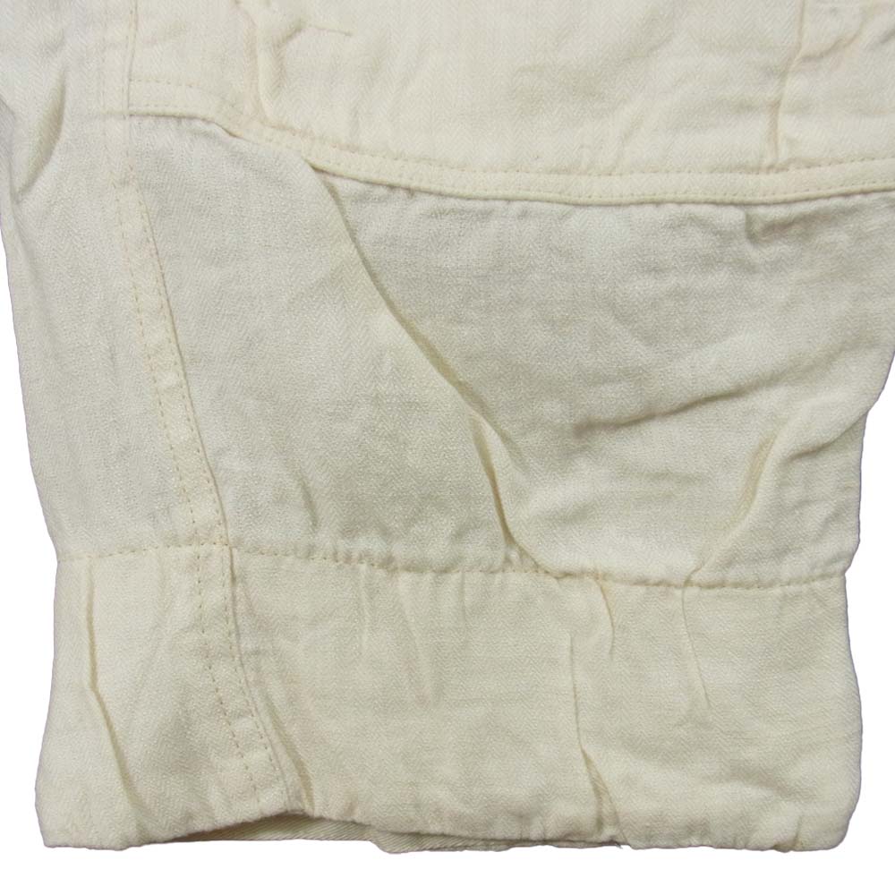 Paul Harnden ポールハーデン オイルドリネンヘリンボーン サルエル パンツ オフホワイト系 XS【中古】