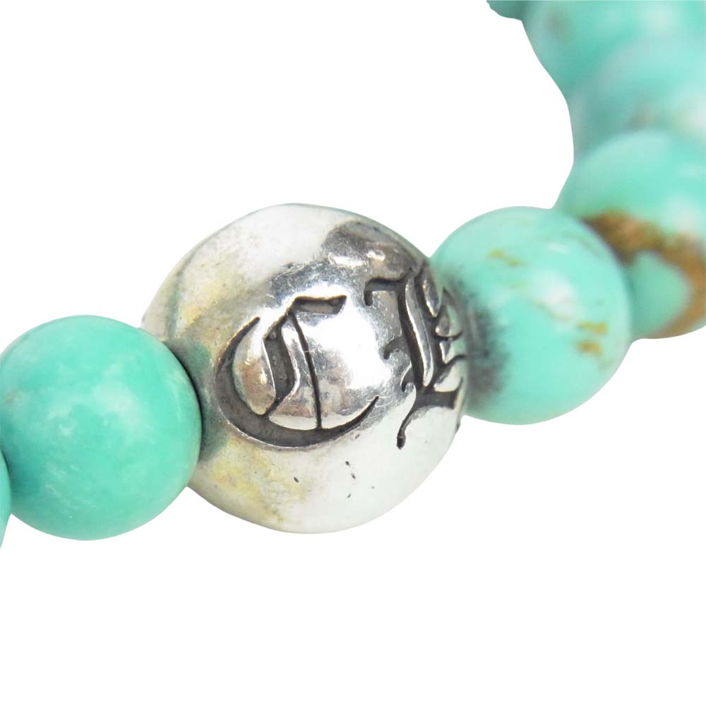 CHROME HEARTS クロムハーツ(原本無) 8mm BEAD ターコイズ ビーズ ブレスレット ターコイズブルー系【中古】