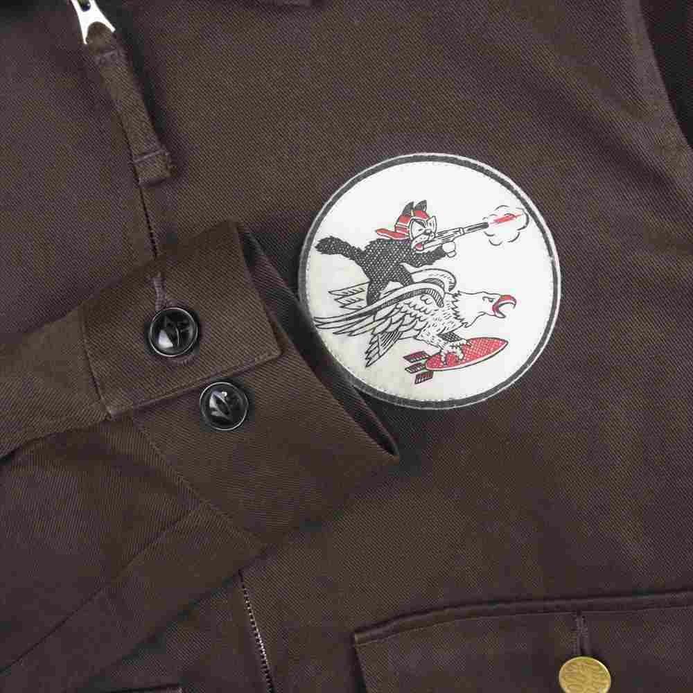 NEIGHBORHOOD ネイバーフッド 131SPNH-JKM01 ワッペン ミリタリー シャツ ジャケット 日本製 ブラウン系 M【中古】