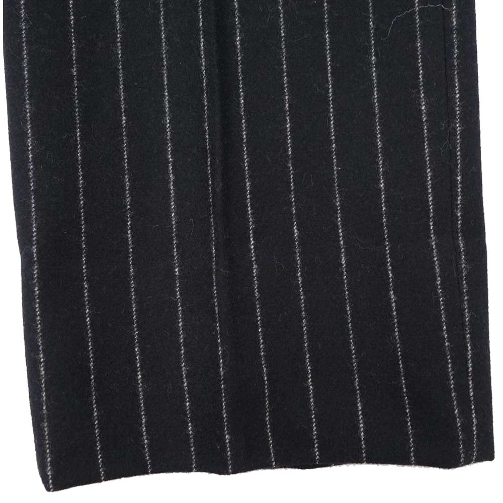 WACKO MARIA ワコマリア センタープレス ストライプ テーパード パンツ ブラック系 M【美品】【中古】