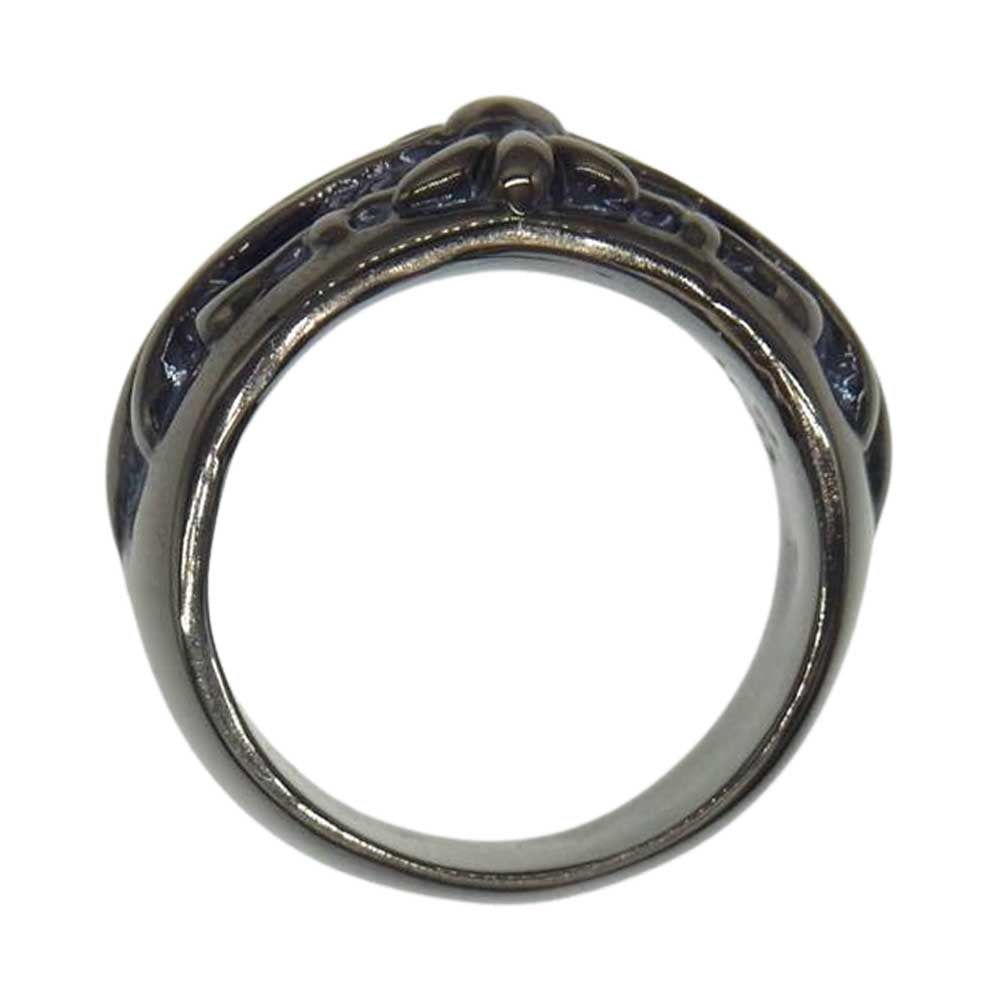 CHROME HEARTS クロムハーツ(原本無) ブラック ロジウム フローラルクロス リング ブラック系 18号【中古】