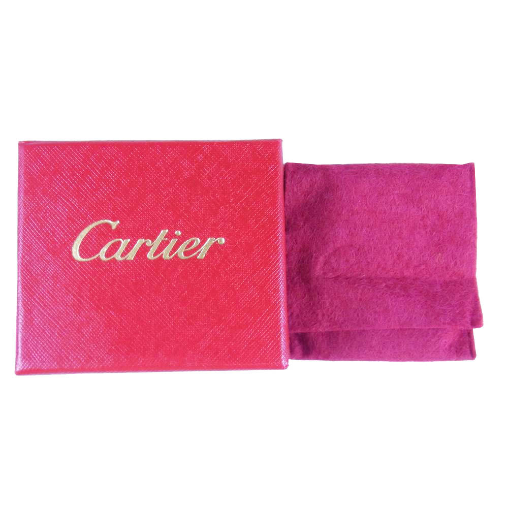 CARTIER カルティエ ロゴ チャーム キーリング キーホルダー ラウンドメダル シルバー系【中古】