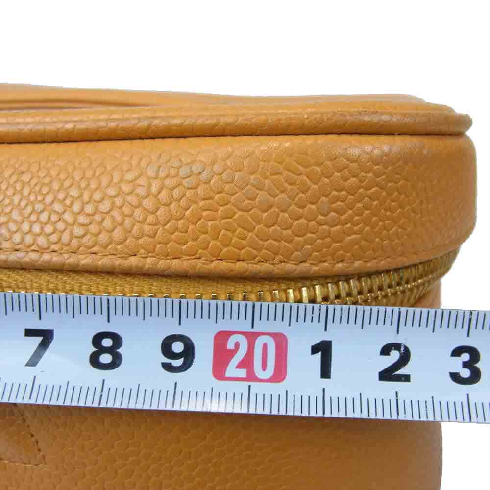 CHANEL シャネル CC ココマーク キャビアスキン バニティ バッグ ベージュ系【中古】