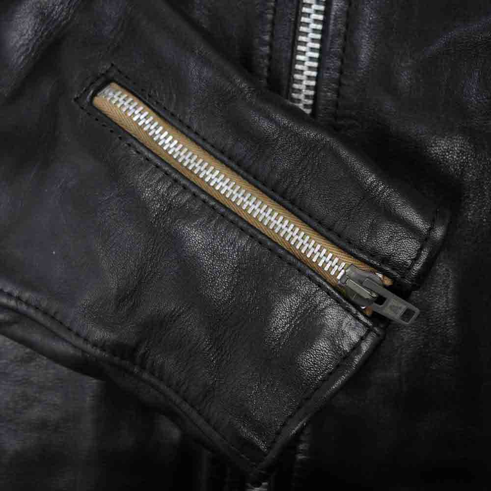 ADDICT CLOTHES アディクトクローズ AD-01 HORSEHIDE CENTER ZIP JACKET ホースハイド ライダース ブラック系 40【中古】