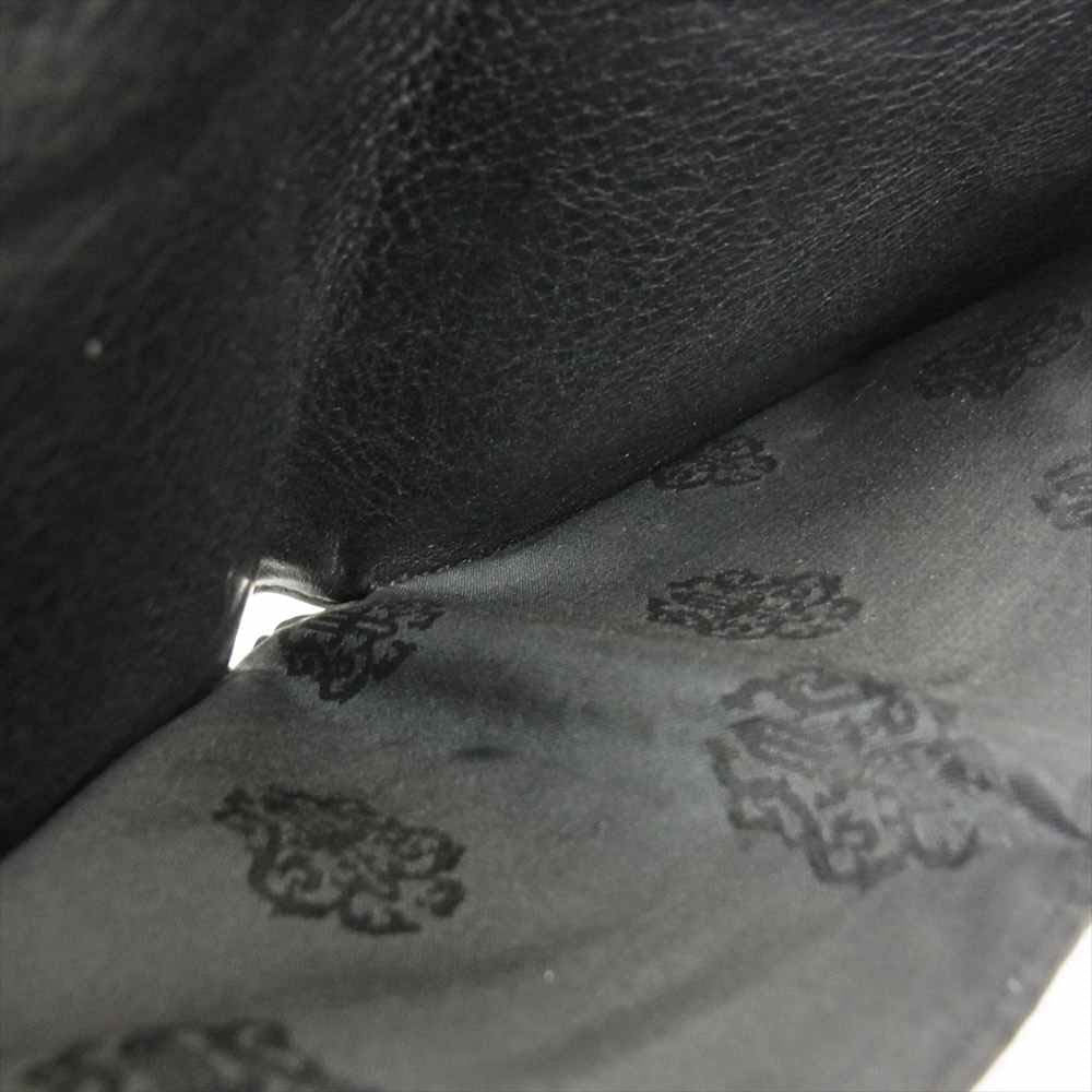 CHROME HEARTS クロムハーツ(原本無) 1SNAP 1スナップ クロスボタン レザー ウォレット ブラック系【中古】
