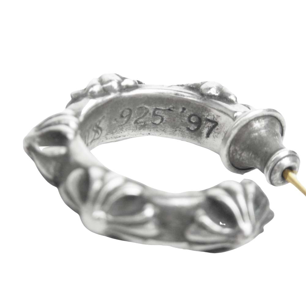 CHROME HEARTS クロムハーツ(原本無) HOOP CROSS SML クロスバンド フープ ピアス シルバー系【中古】
