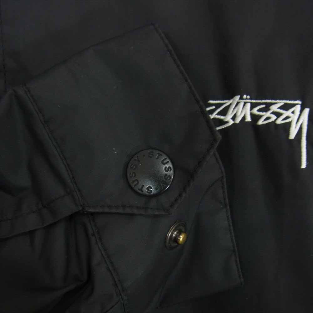 STUSSY ステューシー KIDS MODEL キッズ ロゴ 刺繍 コーチ ジャケット ブラック系 L/130【中古】