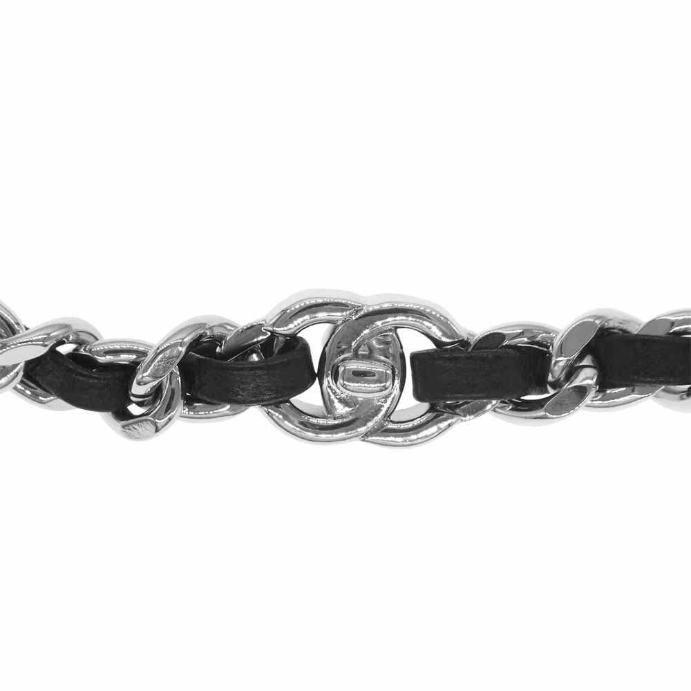 CHANEL シャネル 21SS ココマーク メタル ラムスキン チョーカー ネックレス ゴールド系【美品】【中古】