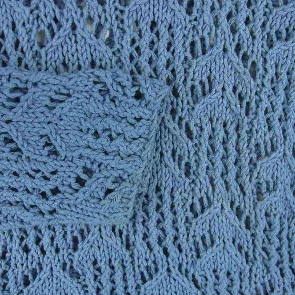 ダイリク 21SS 21SS K-3 Flower Pattern Hand Knitting SKY フラワーパターン ハンド ニット ブルー系 F【中古】