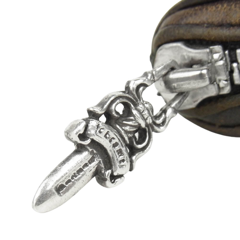 CHROME HEARTS クロムハーツ(原本無) REC F ZIP 3 セメタリークロス ラウンドジップ ウォレット ブラック系【中古】