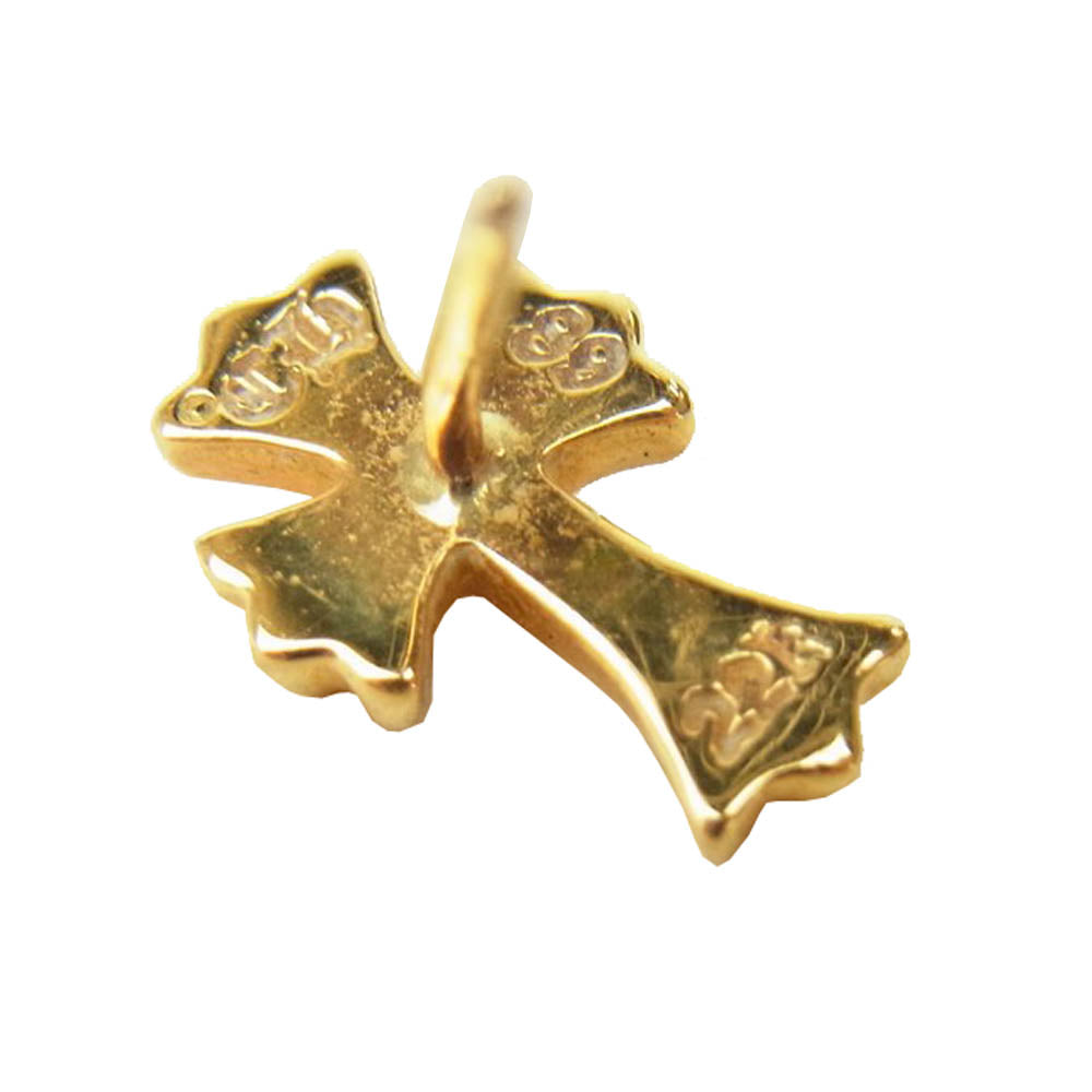 CHROME HEARTS クロムハーツ(原本無) 22K CH CRSS 2 FAT クロス ファット スタッド ピアス【中古】