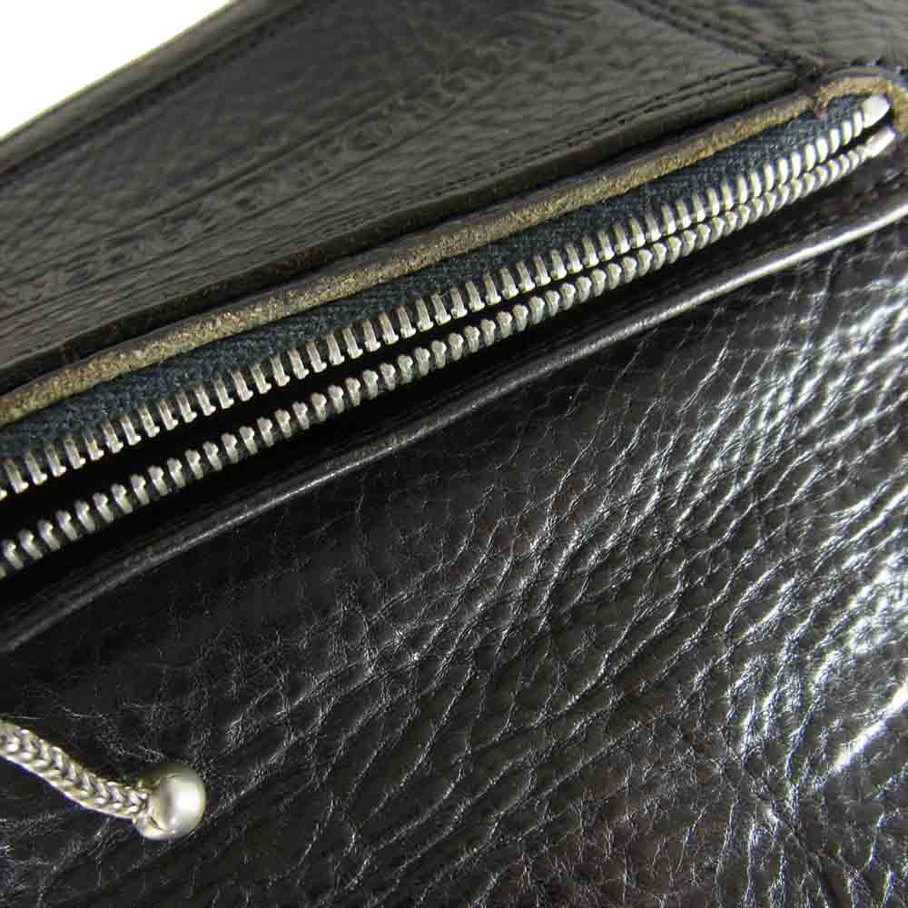 CHROME HEARTS クロムハーツ(原本無) 1ジップ クロスボタン クロスパッチ レザー ブラック系【中古】