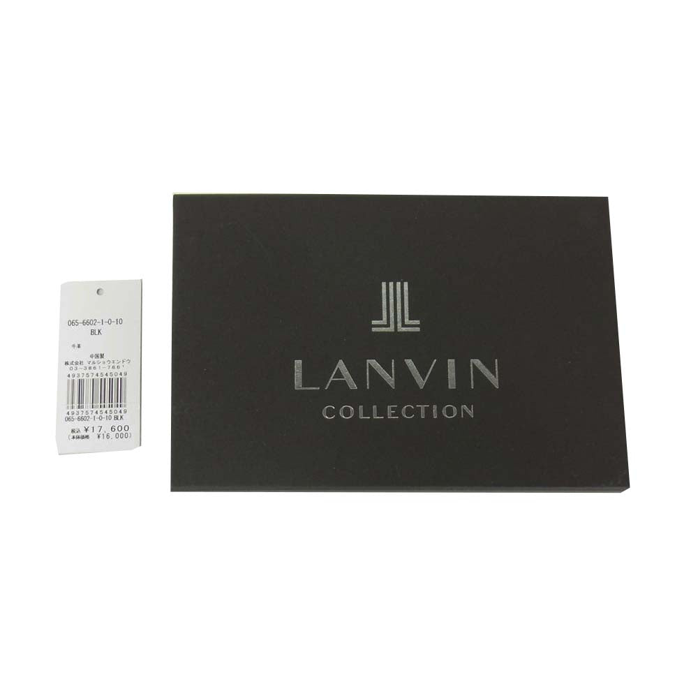 LANVIN ランバン 1717372 コレクション ラペリパース レザー 折財布 ファスナー小銭入れ ブラック系【新古品】【未使用】【中古】