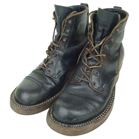ROLLING DUB TRIO ローリングダブトリオ ROOTS ルーツ 茶芯 レザー レースアップブーツ ブラック系【中古】