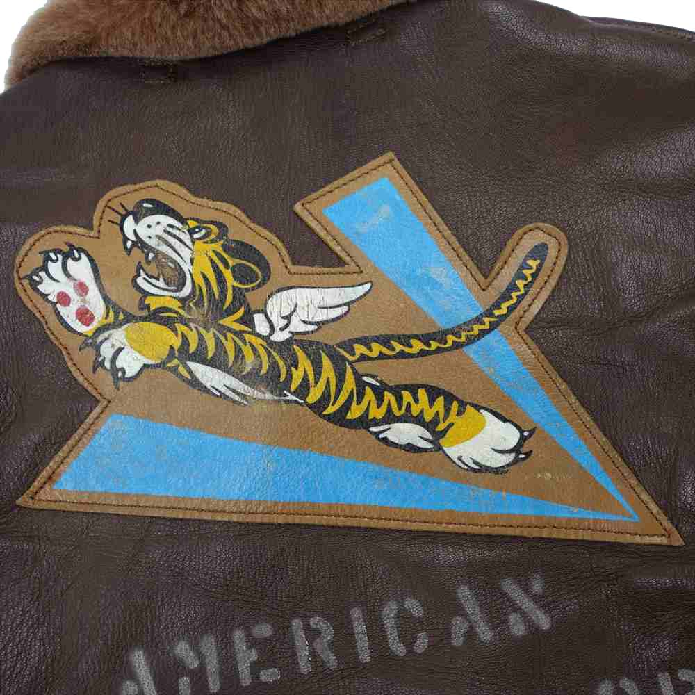 Buzz Rickson's バズリクソンズ BR80190 AN6552 フライングタイガース 3rd Pursuit Squadron レザー フライト ブラウン系 36【中古】