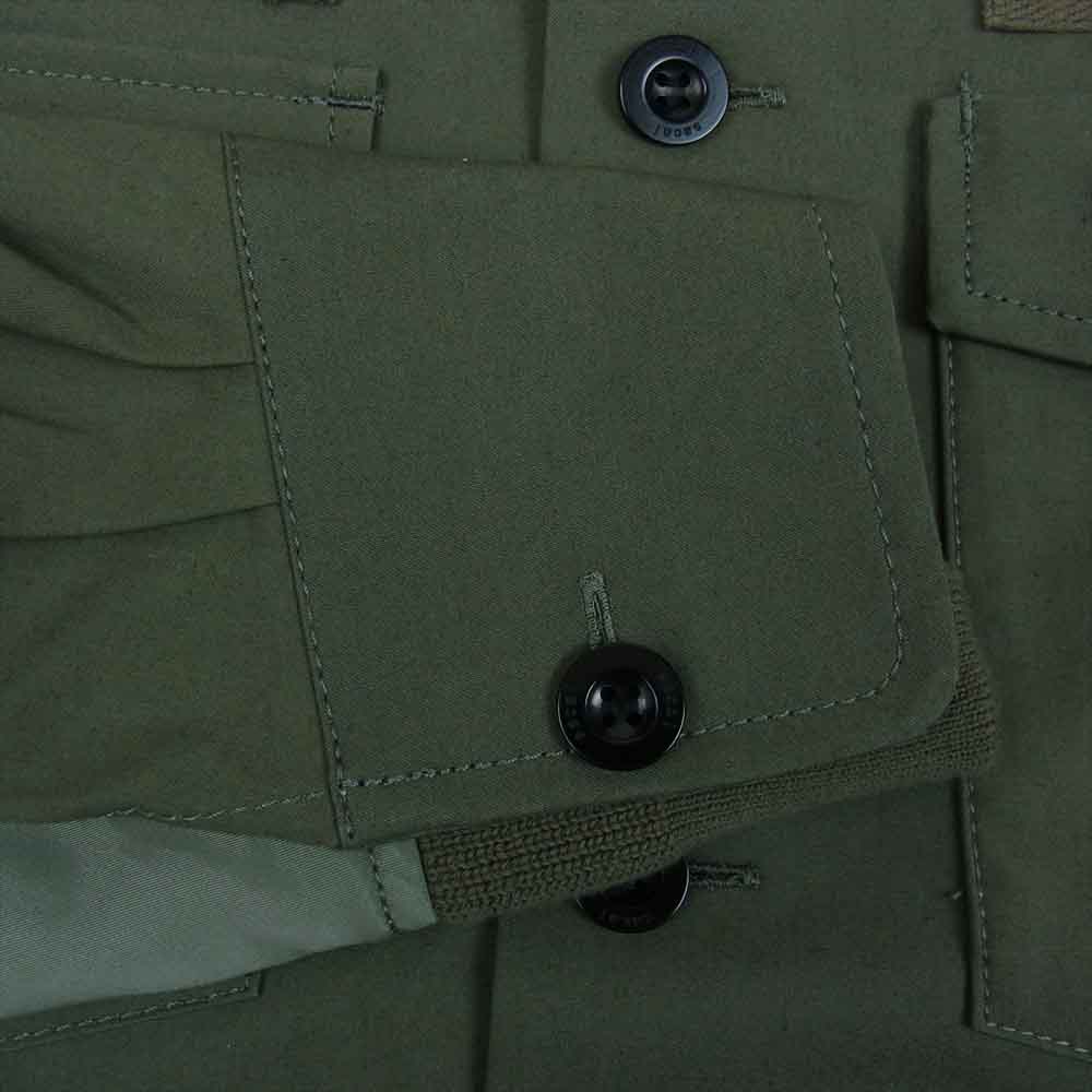 Sacai サカイ 21SS SCM-040 Cotton Oxford Nylon Twill Shirt コットン オックスフォード ナイロン ツイル ミリタリー シャツ カーキ系 3【美品】【中古】