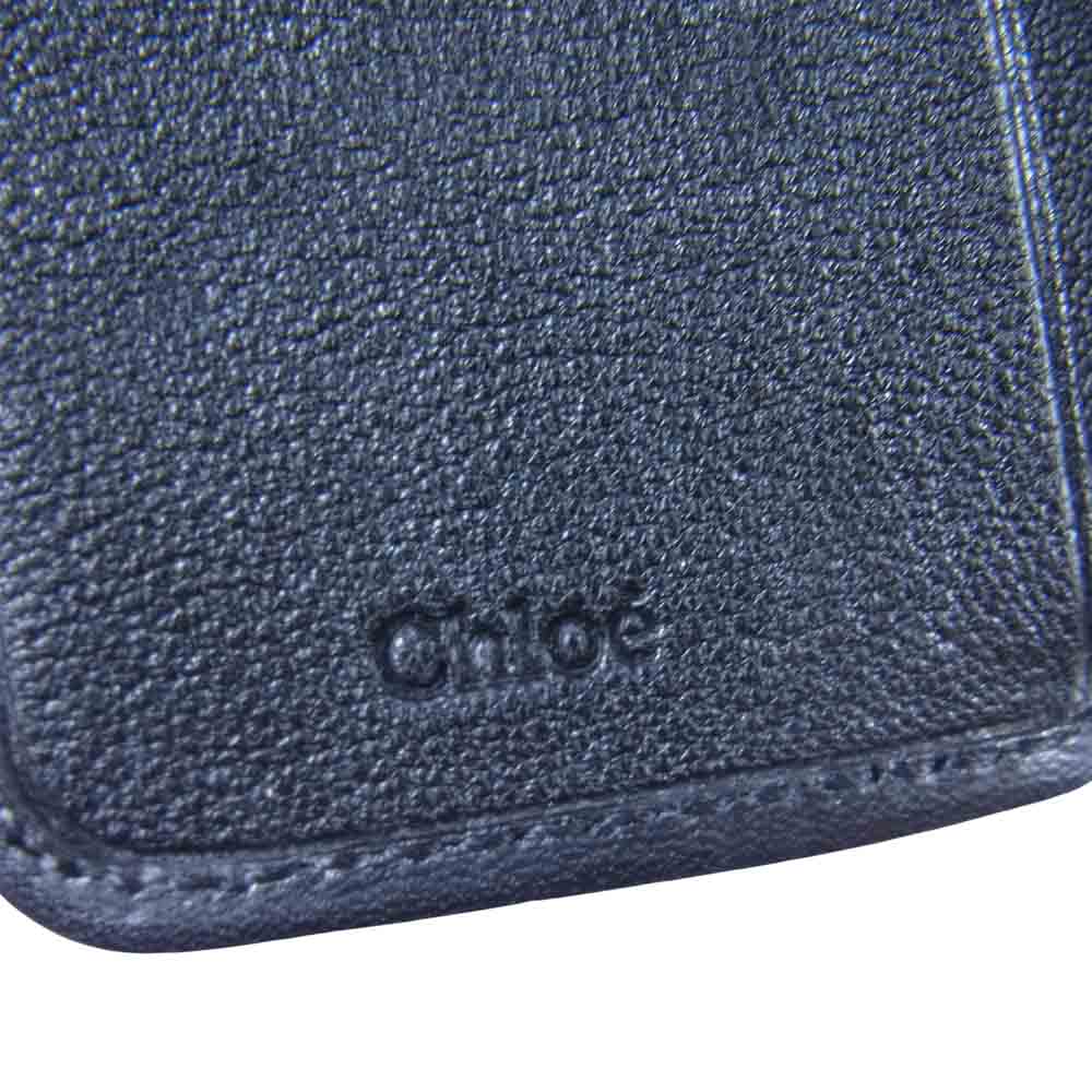 Chloe クロエ 二つ折り キーケース キー ケース 鍵 ゴールド金具 ブラック系【中古】