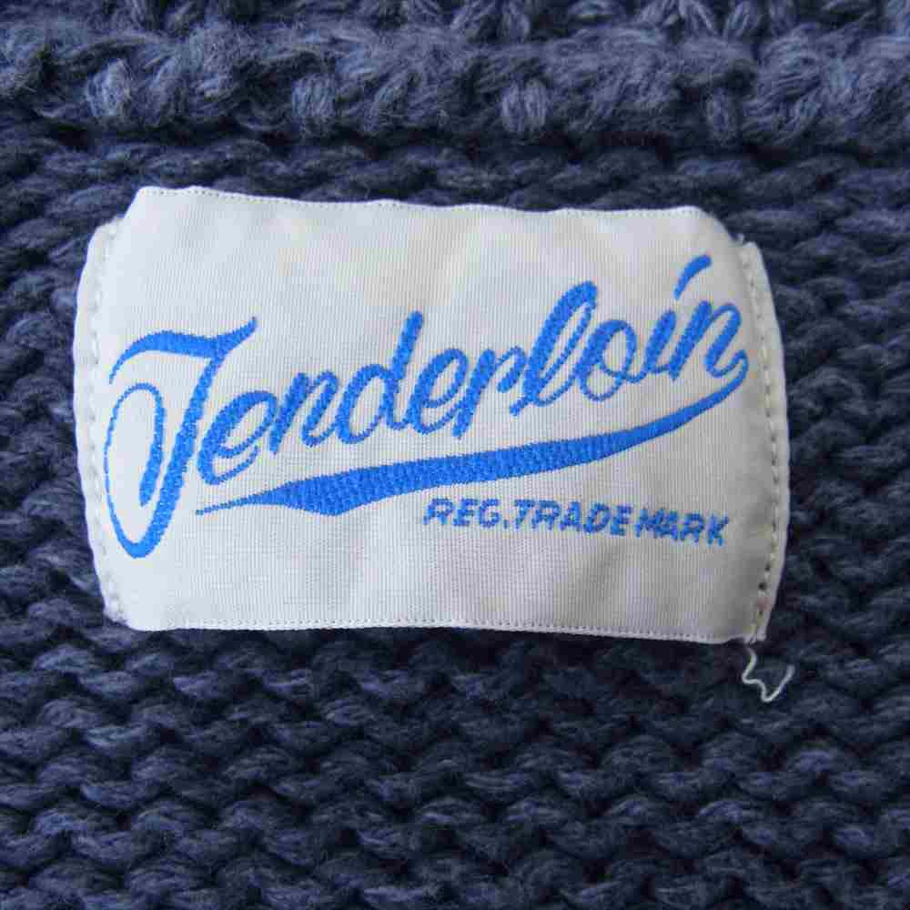 TENDERLOIN テンダーロイン V-NECK COTTON KNIT Vネック ニット セーター ブルー ネイビー系 L【中古】