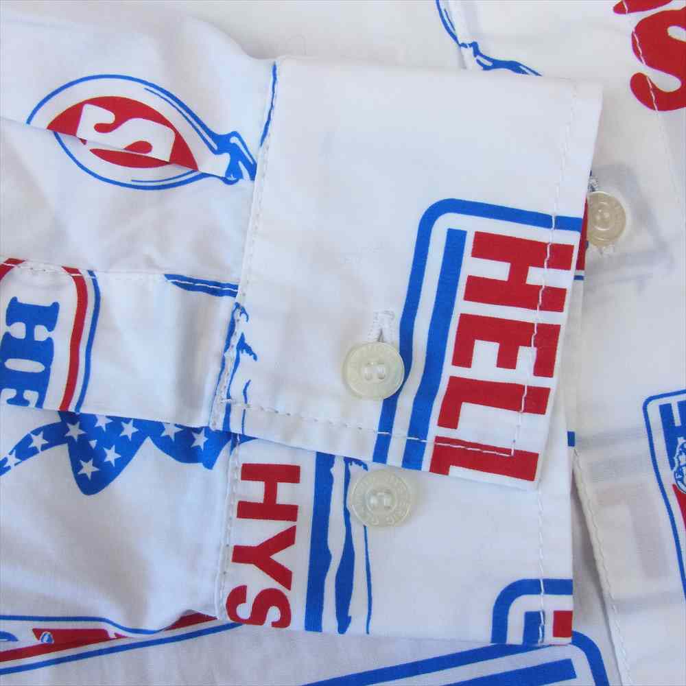 HYSTERIC GLAMOUR ヒステリックグラマー 02213AH03304 HYS LOVE IT柄 ショートカラー シャツ ホワイト系 M【美品】【中古】