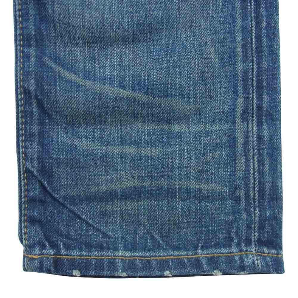RRL ダブルアールエル ダメージ加工 スリム デニム パンツ コットン アメリカ製 インディゴブルー系 26【中古】