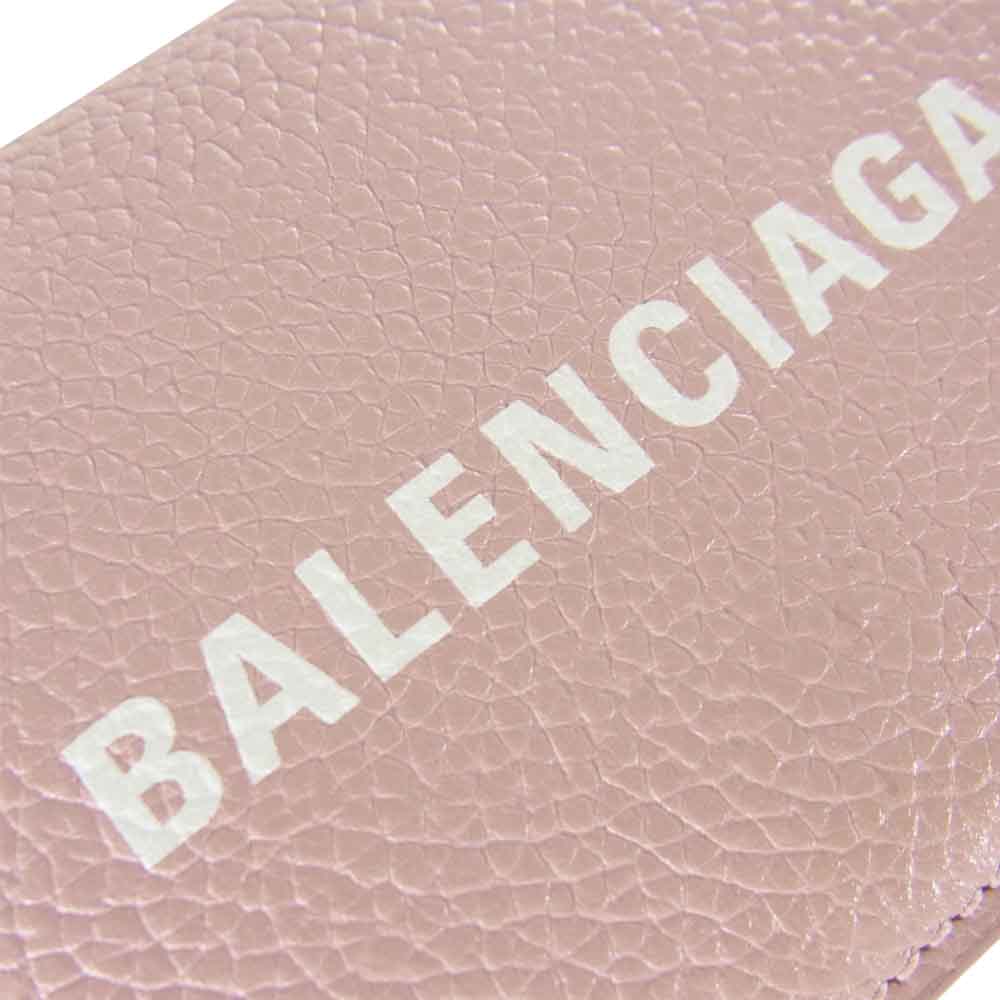 BALENCIAGA バレンシアガ 618145 CASH MINI チェーン ミニ ウォレット ライトピンク レザー ピンク系【中古】