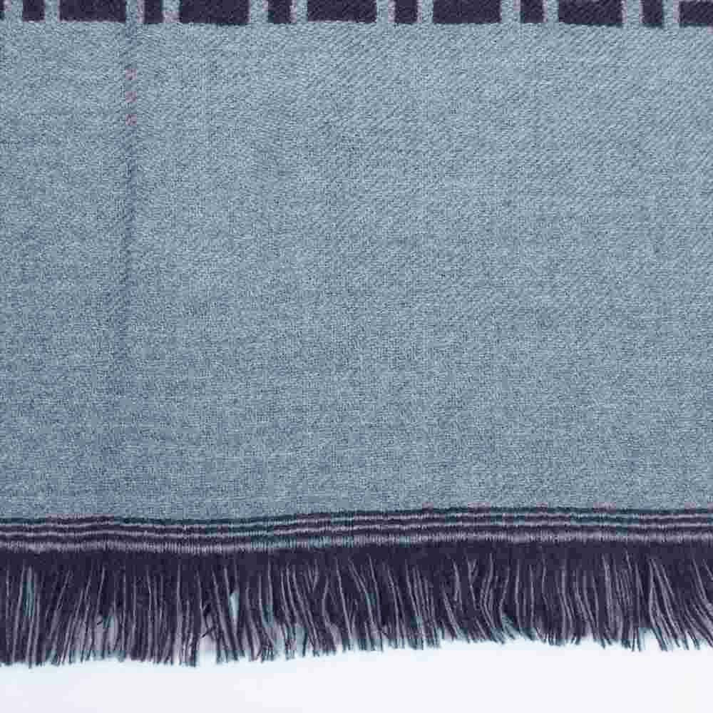 FENDI フェンディ イタリア製 ズッカ ロゴ モノグラム ウール マフラー グレー系【中古】