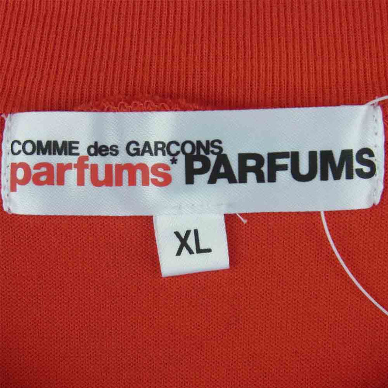 COMME des GARCONS コムデギャルソン OD-T201-051-1-5 PARFUMS パルファムス Over The Moon 半袖 Tシャツ レッド系 XL【美品】【中古】