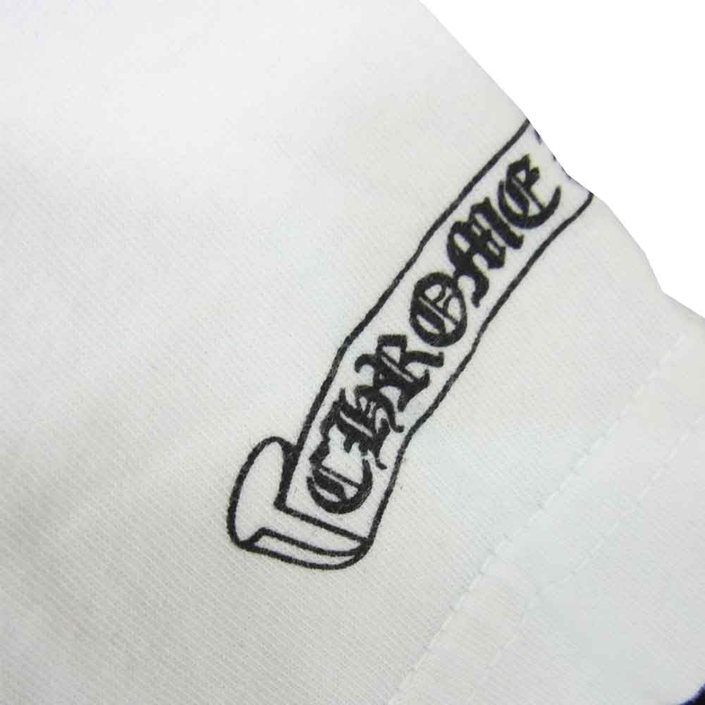CHROME HEARTS クロムハーツ(原本無) Side Logo Tee サイドロゴ ホースシュー バックプリント 半袖 Tシャツ ホワイト系 L【中古】