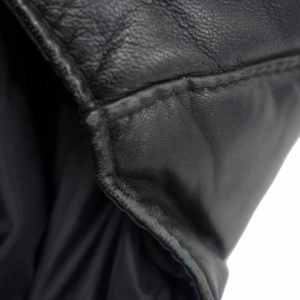アラ ラム レザー 中綿 ベスト ブラック系 S【中古】