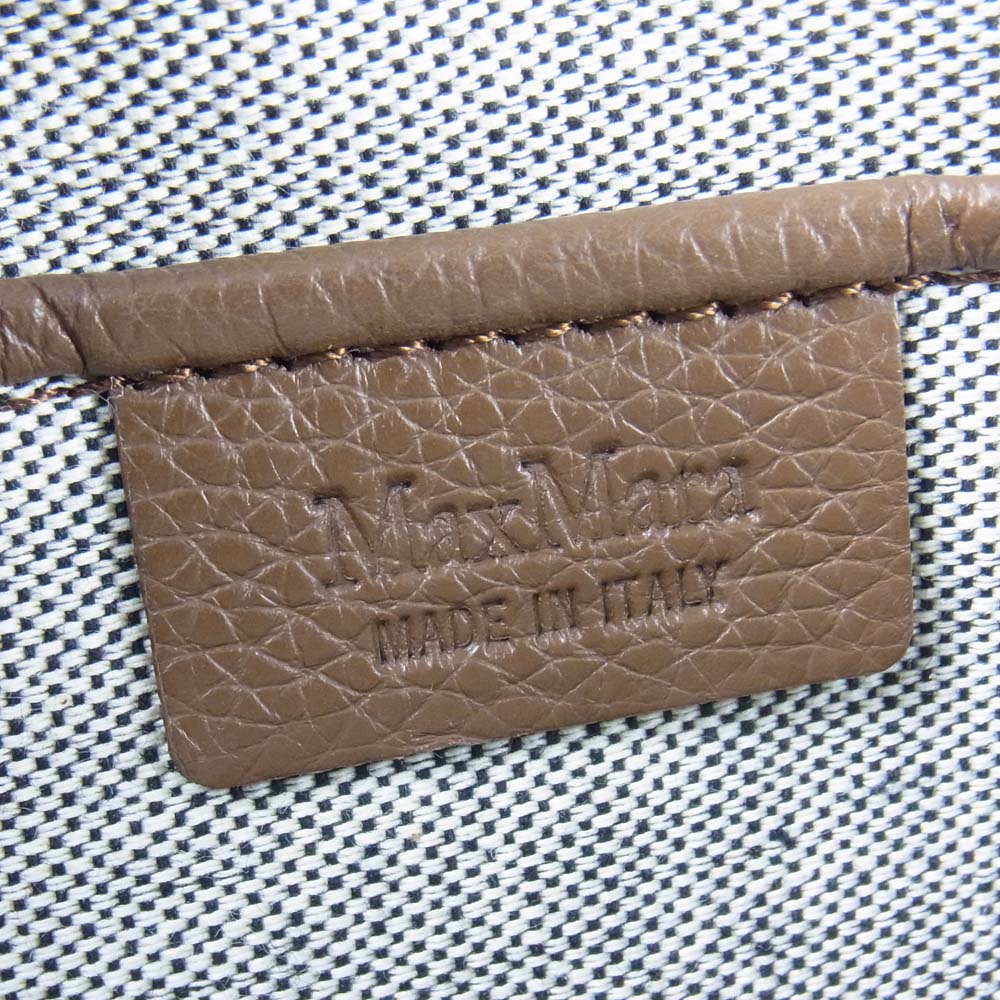 MAX MARA マックスマーラ 14-51-63407 イタリア製 国内正規品 ロゴ型押し カウレザー ミニショルダー ブラウン系【極上美品】【中古】