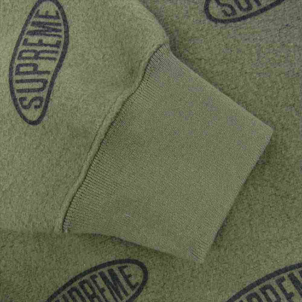 Supreme シュプリーム 21SS Liner Crewneck ライナー クルーネック 総柄 スウェット カーキ系 S【中古】