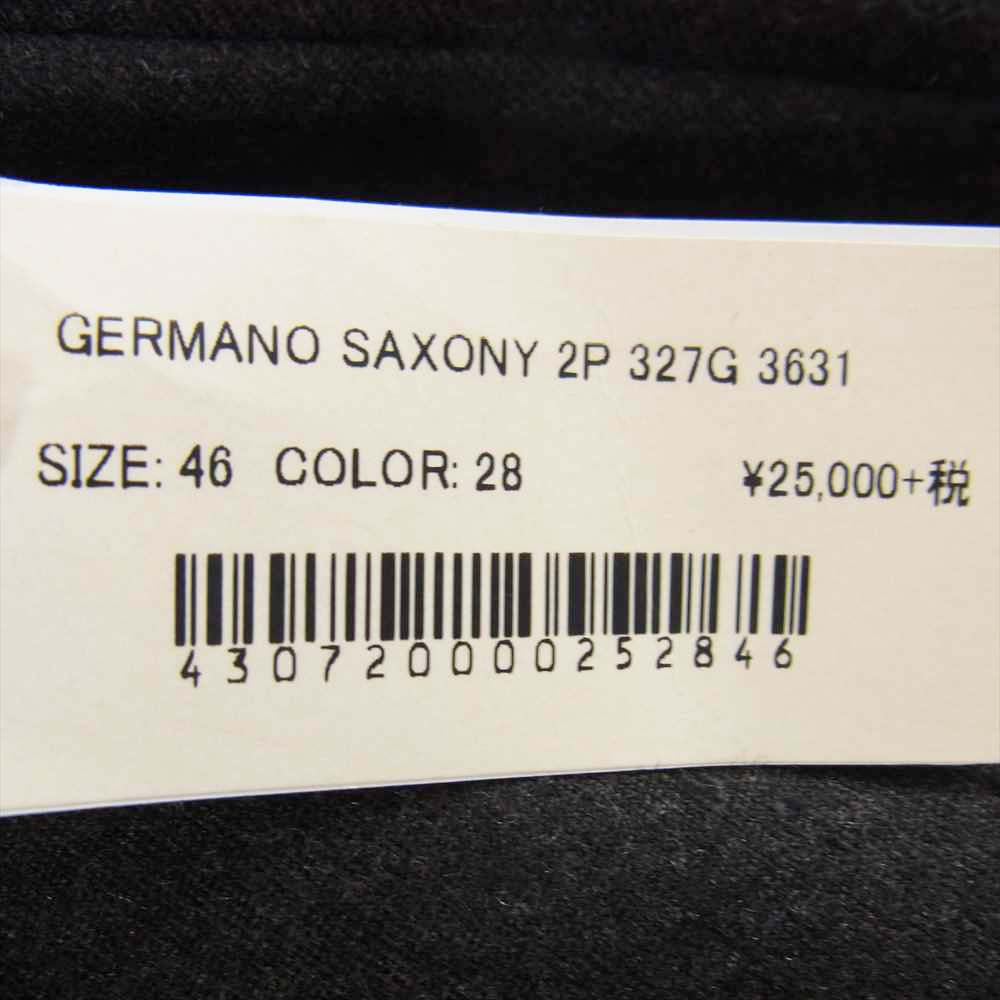 ジェルマーノ SAXONY 2P ウールサキソニー ストレッチ 2プリーツ ストレッチ テーパード パンツ ブラウン系 46【美品】【中古】