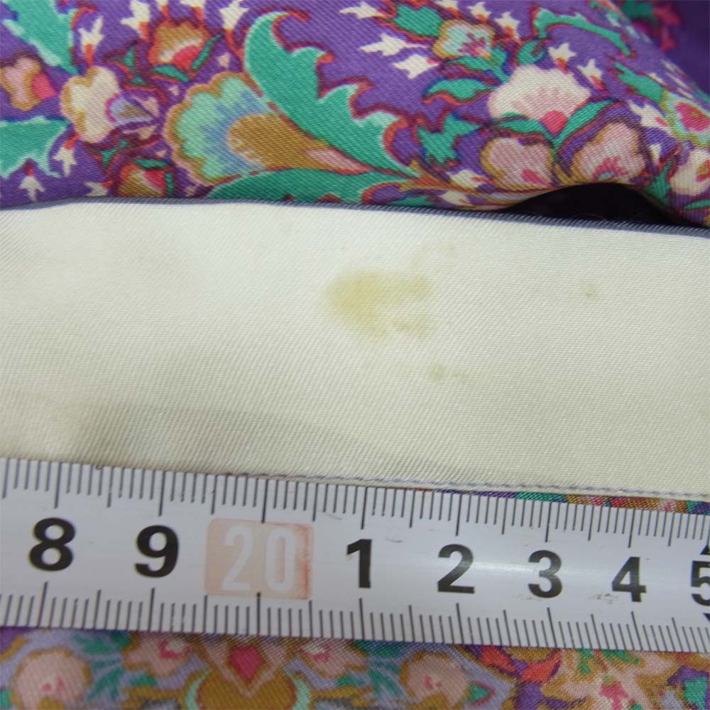 ETRO エトロ シルクペイズリー切替 クルーネック 半袖 ニット パープル系 46【中古】