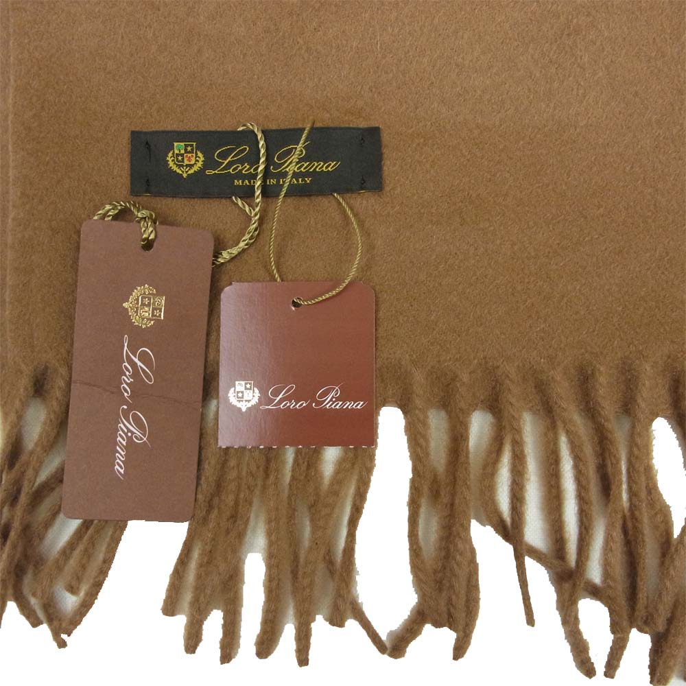 Loro Piana ロロピアーナ FAA1056 国内正規品 イタリア製 カシミヤ100% マフラー ブラウン系【新古品】【未使用】【中古】