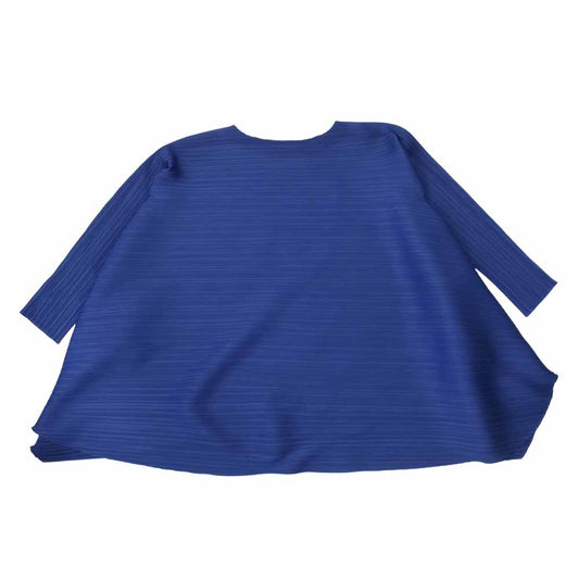 プリーツプリーズ ISSEY MIYAKE イッセイミヤケ PP83-JT532 横プリーツ 変形 カットソー ブルー系 3【美品】【中古】