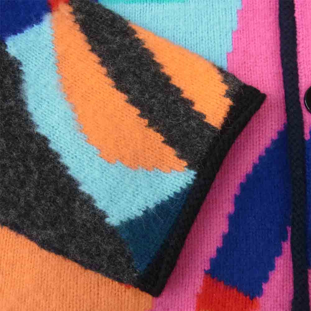 Sacai サカイ 21-02578M × KAWS カウズ Jacquard Knit Cardigan Camouflage ジャガード カモフラージュ ニット カーディガン マルチカラー系 2【新古品】【未使用】【中古】