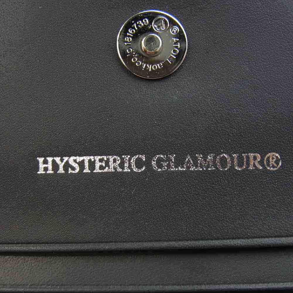 HYSTERIC GLAMOUR ヒステリックグラマー KEEP YOURSELF ALIVE レザー 二つ折り 財布 ブラック系【中古】