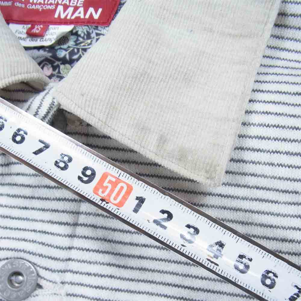JUNYA WATANABE COMME des GARCONS MAN ジュンヤワタナベコムデギャルソンマン WS-J206 × Levis リーバイス 3rdタイプ ボーダー ジャケット オフホワイト系 XS【中古】