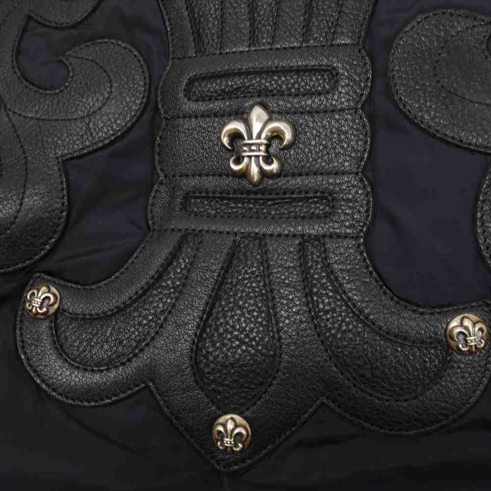 CHROME HEARTS クロムハーツ(原本無) 国内正規品 DEGENERATE バックBSフレア レザー切替 ナイロン ブルゾン M(JVP) ブラック系 M【中古】