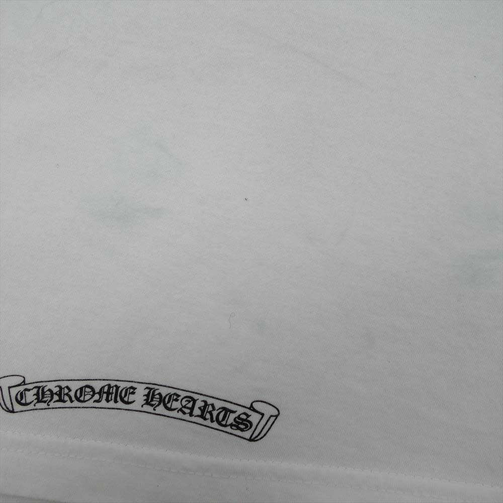 CHROME HEARTS クロムハーツ（原本無） 国内正規品 CHクロス ネック ロゴ プリント 半袖 Tシャツ ホワイト系 XL【中古】