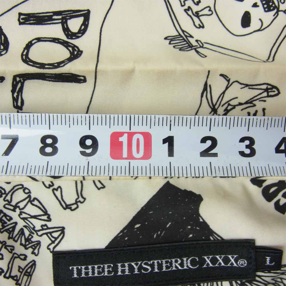 HYSTERIC GLAMOUR ヒステリックグラマー 06183AH02 THE GHOST WOLVES POLAR POWER 総柄 オープンカラー シャツ オフホワイト系 L【中古】