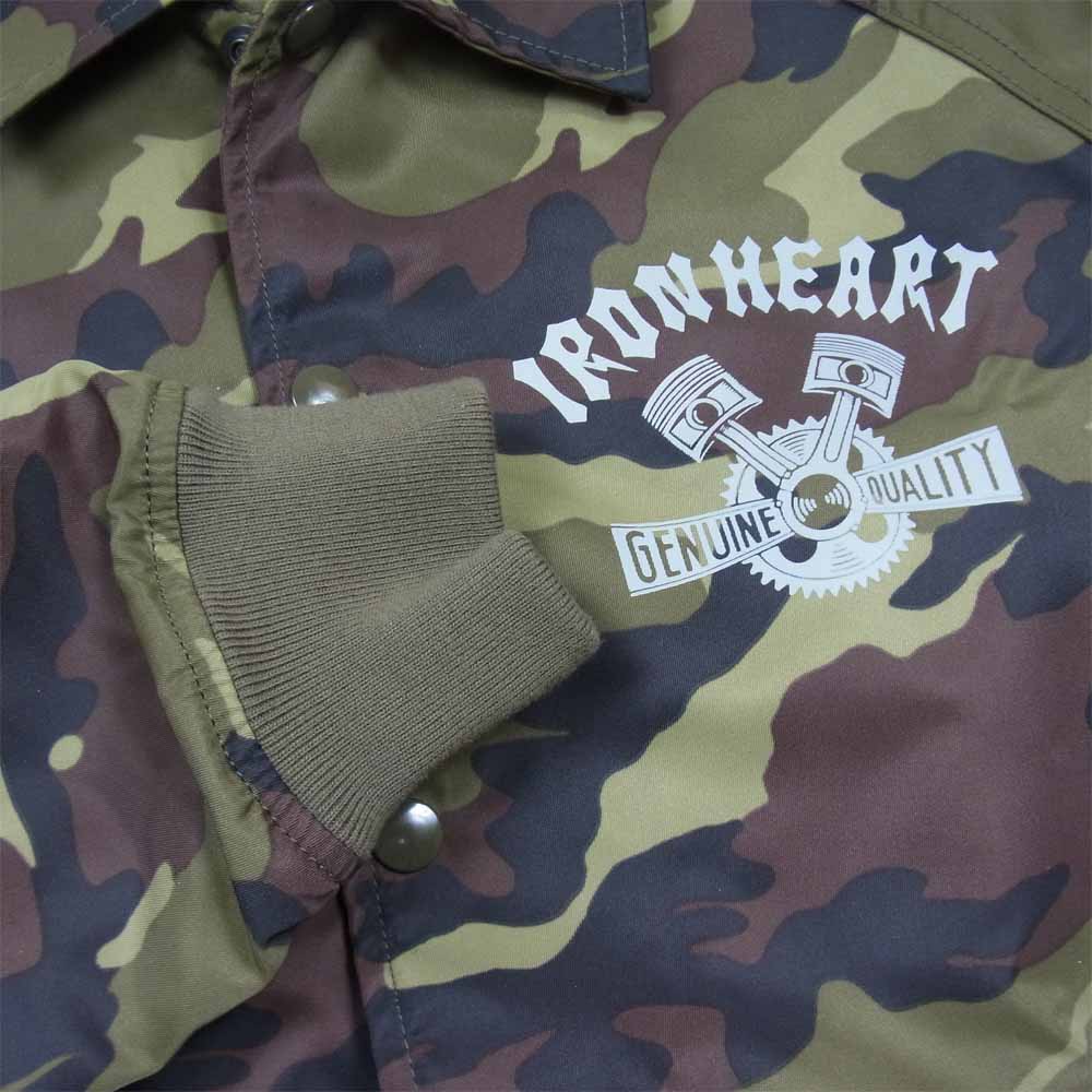 IRON HEART アイアンハート IHJ-68 カモフラ柄 ナイロン ウインドブレーカー コーチジャケット カーキ系 S【中古】