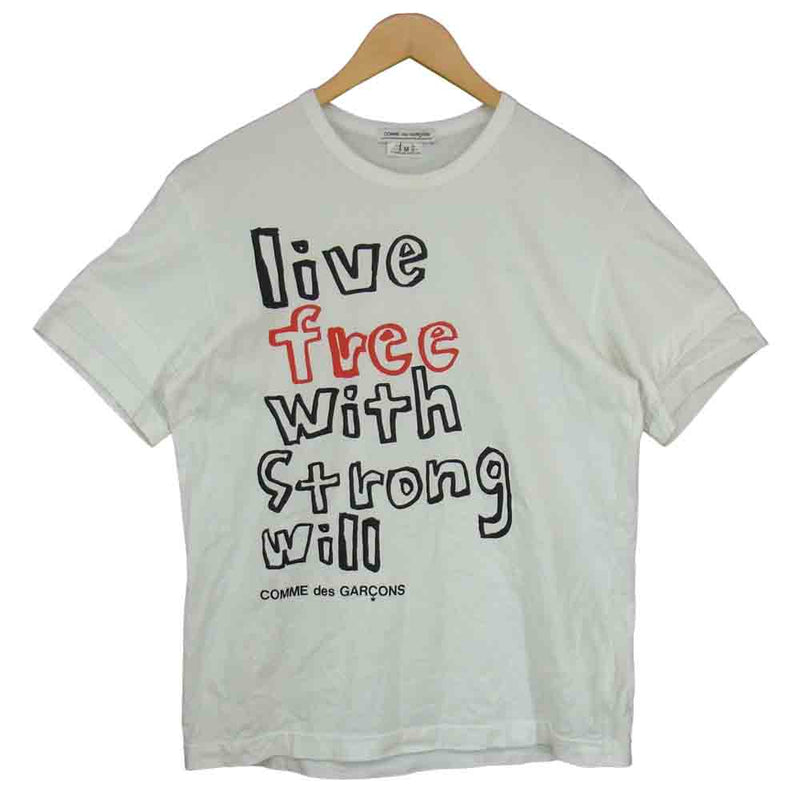 COMME des GARCONS コムデギャルソン AD2019 OZ-T204 LIVE FREE DIE STRONG プリント 半袖 Tシャツ M【中古】
