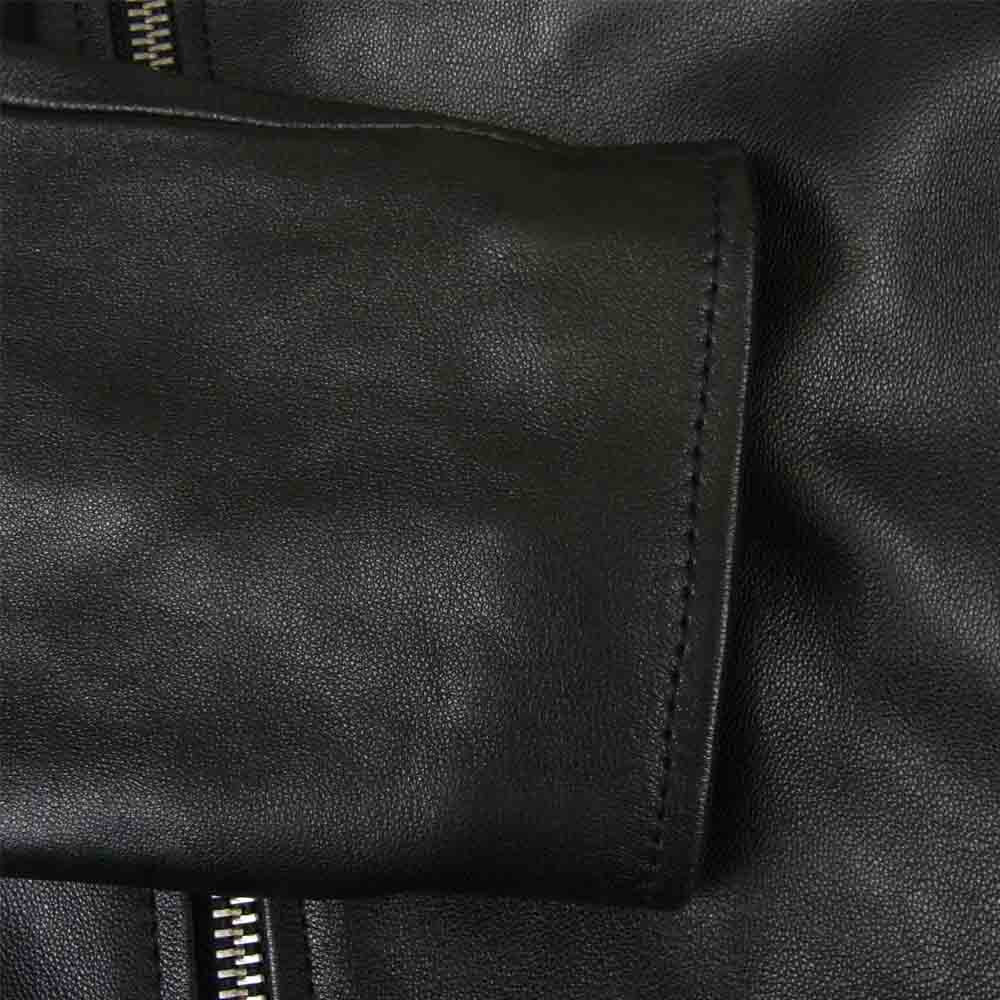 ニコアンド ラムレザー ダブル ライダース ジャケット ブラック系 4【中古】