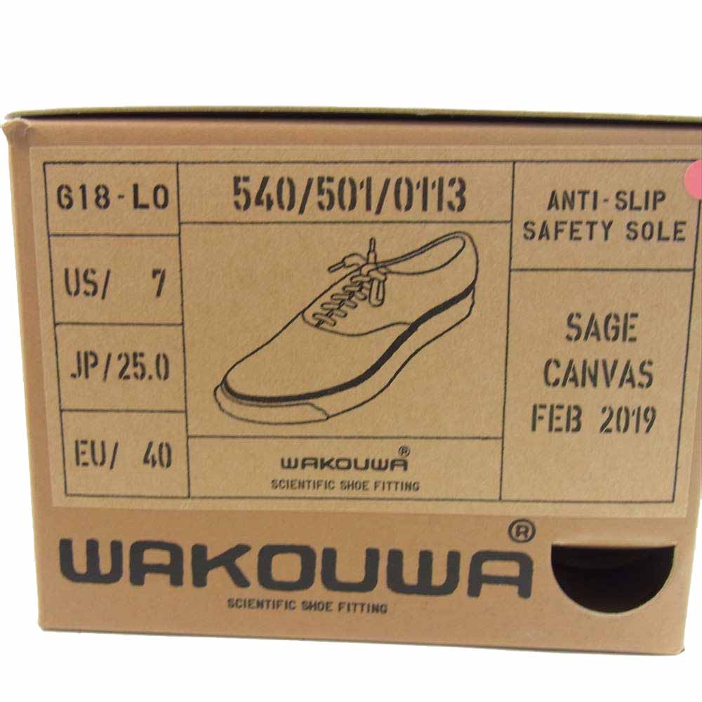 ANATOMICA アナトミカ 540-501-0113 WACOUWA ワクワ LOW WHITE SOLE デッキシューズ ローカット スニーカー SAGE US7【新古品】【未使用】【中古】