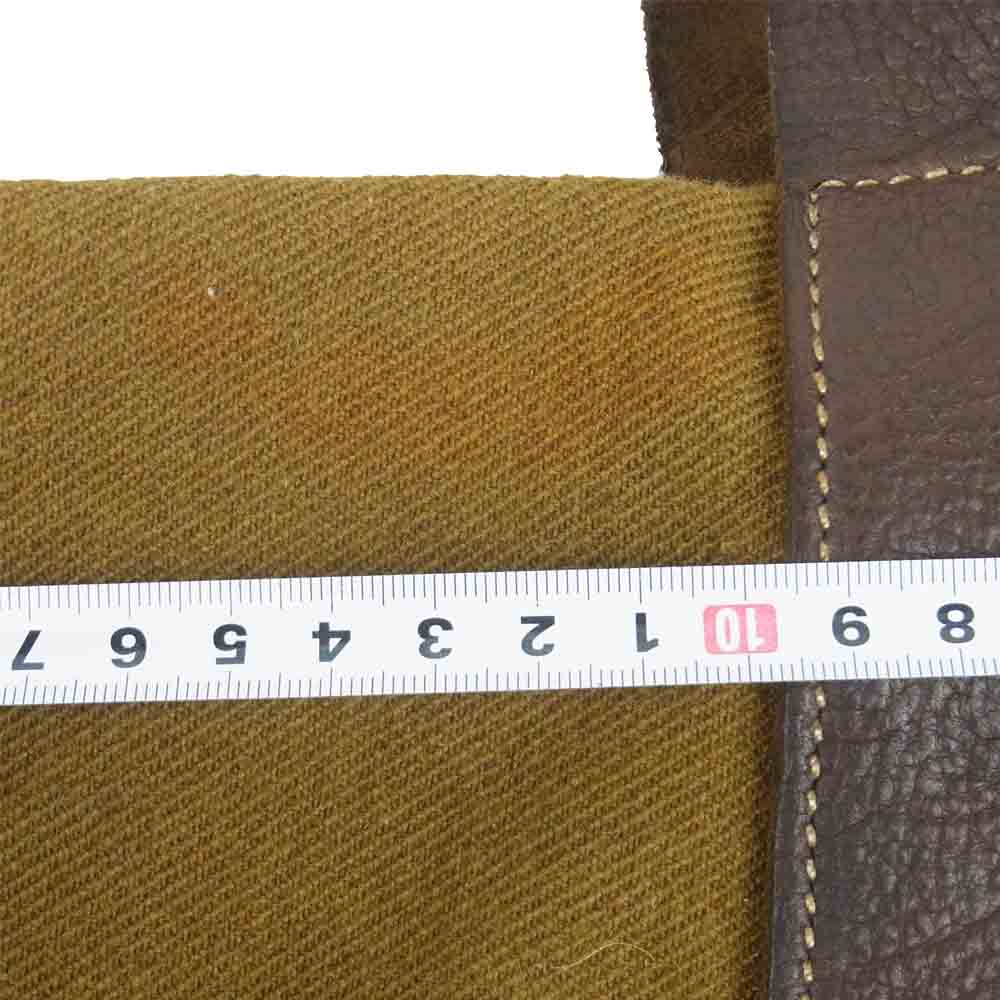 GUIDI グイディ ヘビーリネン レザー 2way ショルダー ボストン バッグ カーキ系【中古】