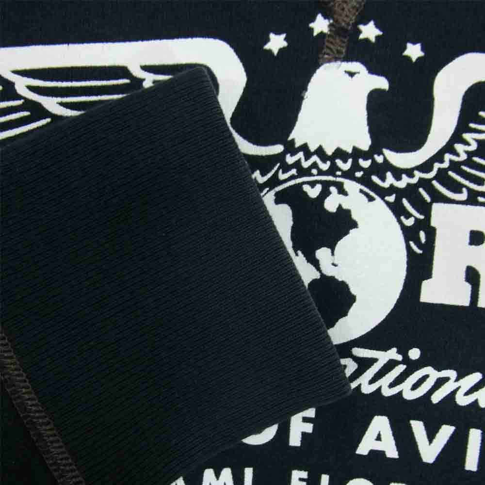 The REAL McCOY'S ザリアルマッコイズ 前V プリント クルーネック スウェット トレーナー ブラック系 M【中古】