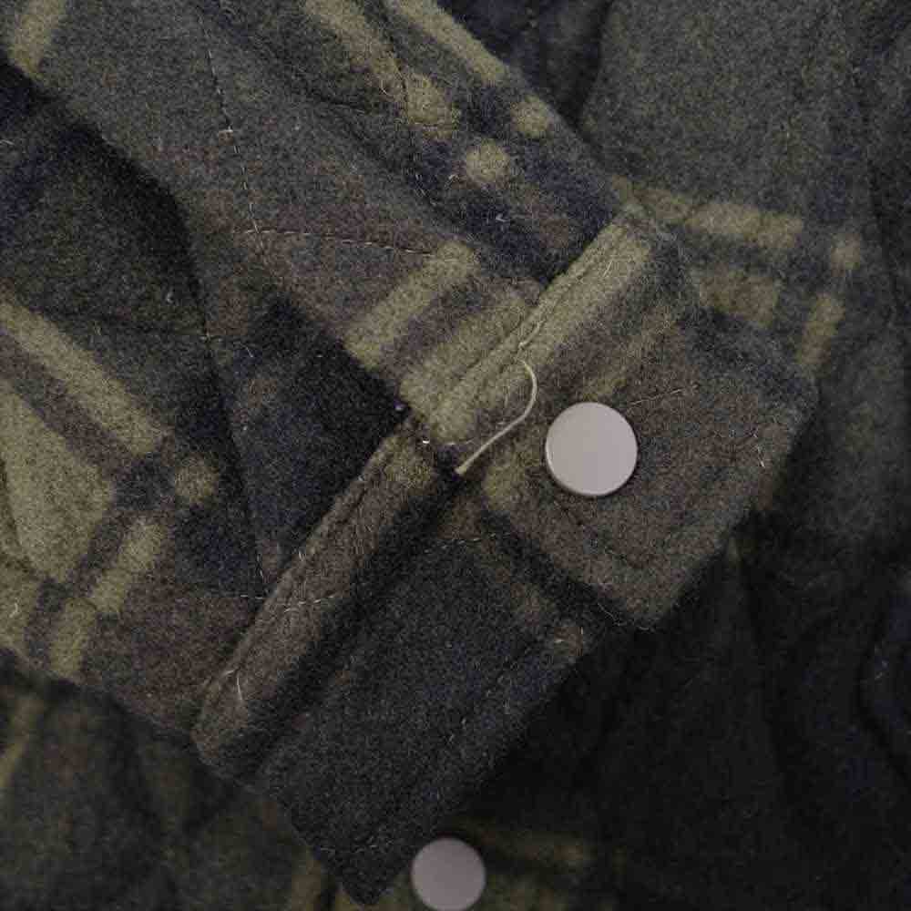 READY MADE レディメイド BLANKET CHECK SHIRTS ブランケット チェック シャツ オーバーサイズ キルティング シャツ ジャケット カーキ系 2【極上美品】【中古】
