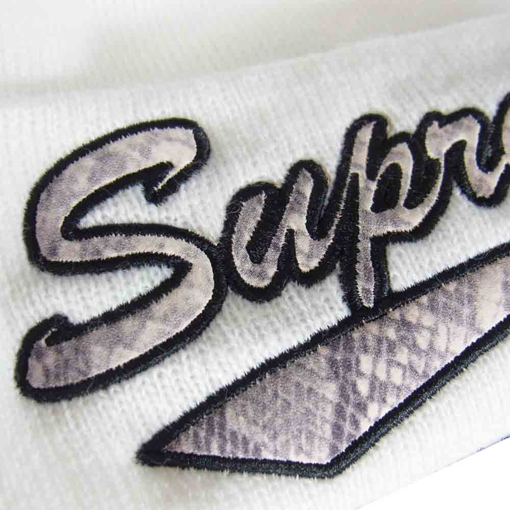 Supreme シュプリーム 16AW New Era Chenille Script Beanie ニューエラ スクリプト ボンボン ビーニー ホワイト系【美品】【中古】